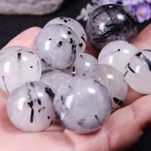 Shop Stone Spheres! Best Natural Black Rutilated Quartz Crystal Sphere/Black Tourmaline included/Rutilated Crystal Collection/Special gift-20mm,30mm,40mm | Natural genuine stones & crystals in various shapes & sizes. Buy raw cut, tumbled, or polished gemstones for making jewelry or crystal healing energy vibration raising reiki stones. #crystals #gemstones #crystalhealing #crystalsandgemstones #energyhealing #affiliate #ad