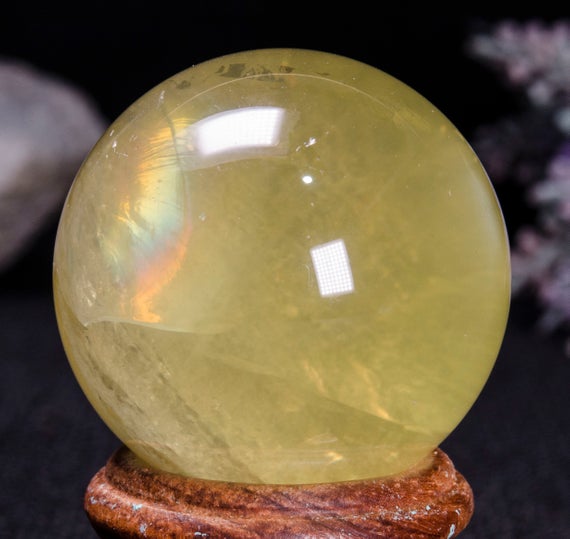 1.57"natural Rainbow Citrine Quartz Crystal Sphere/chakra/reiki/zen/feng Shui/meditation/special Gift/gift For Her-40mm 88g#4449