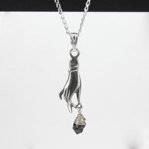 Shop Diamond Necklaces! Hand Charm Necklace – Mother's Day Gift – Wire Wrapped Rough Diamond – Raw Uncut Diamond – Silver Chain – Aprili Birthstone Gift Idea | Natural genuine Diamond necklaces. Buy crystal jewelry, handmade handcrafted artisan jewelry for women.  Unique handmade gift ideas. #jewelry #beadednecklaces #beadedjewelry #gift #shopping #handmadejewelry #fashion #style #product #necklaces #affiliate #ad
