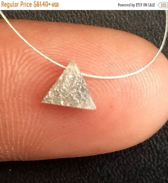 4.5mm Grey White Raw Diamond Triangle Pendant, Laser Cut Natural Rough Diamond, Triangle Drilled Diamond (1pc To 2pc Options) - Pusvd8