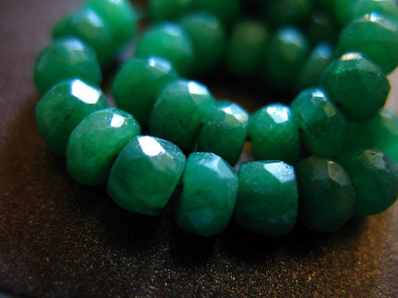 Emerald Rondelles Beads, Luxe Aaa, 3-4 Mm, Dyed Emerald Kelly Green May Birthstone Brides Bridal True Der Tr E