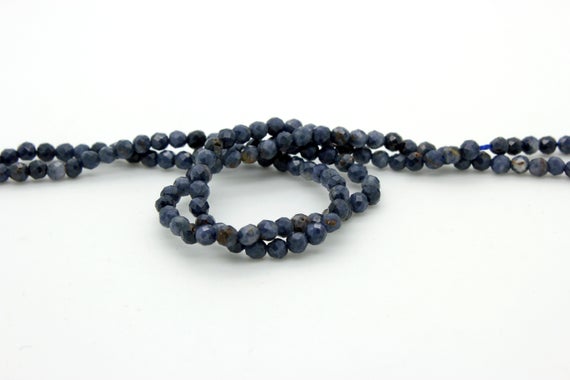 Natural Iolite Beads, Iolite Faceted Sphere Ball Round Natural Gemstone Beads Stones - 2mm 3mm - Grade A