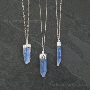 Shop Kyanite Pendants! Silver Kyanite Necklace, Blue Kyanite Pendant, Kyanite Jewelry, Blue Kyanite,  Kyanite Necklace, Kyanite Pendant, Natural Kyanite | Natural genuine Kyanite pendants. Buy crystal jewelry, handmade handcrafted artisan jewelry for women.  Unique handmade gift ideas. #jewelry #beadedpendants #beadedjewelry #gift #shopping #handmadejewelry #fashion #style #product #pendants #affiliate #ad