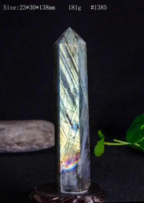 Beautiful Rainbow Hand Carved Labradorite Point/blue Sheen Labradorite Polished Stone Tower/meditation/healing/yoga Gemstone-1 Piece