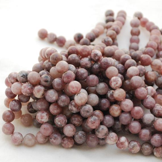 Natural Lepidolite (pale Pink Purple) Semi-precious Gemstone Round Beads - 4mm, 6mm, 8mm, 10mm - 15" Strand