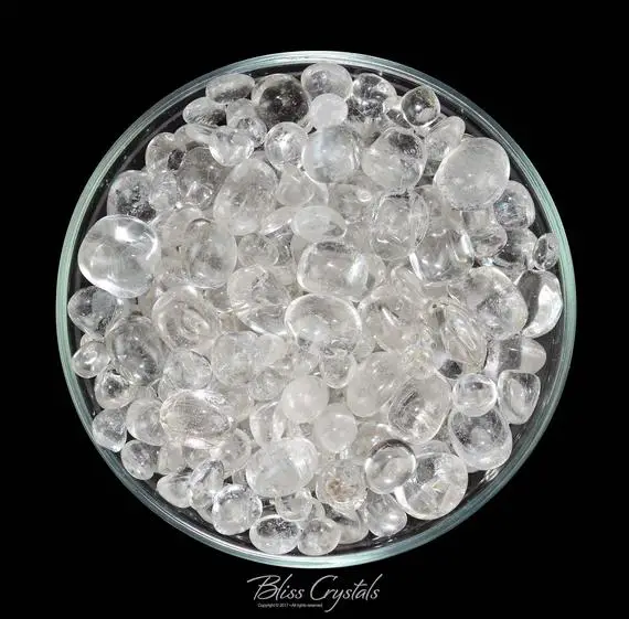 4 Sparkley Ice Clear Quartz Size Medium Grade A Tumbled Stones Jewelry & Crafts #pq10