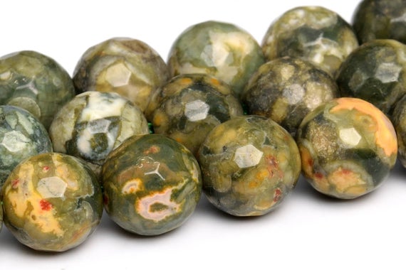 Rainforest Rhyolite Beads Grade Aa Genuine Natural Gemstone Micro Faceted Round Loose Beads 6mm 8mm 10mm 12mm Bulk Lot Options