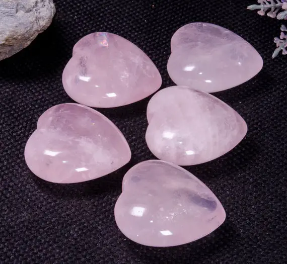 Clear Hand Carved Pink Stone Heart Shaped/pink Rose Quartz Heart/rose Quartz Crystal/decoration/pendants/love Stone/gift For Her-undrilled