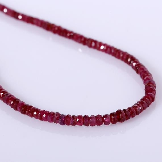 Ruby Necklace Beaded Necklace Gemstone Beads Necklace Red Necklace For Party And Marriages.