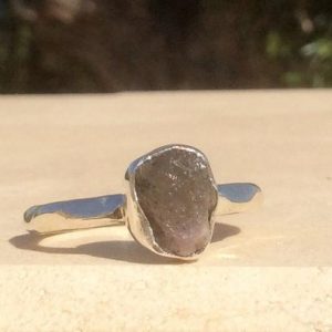Shop Tourmaline Rings! Raw Stone Silver Ring, Rough Natural Pink Tourmaline Silver Ring, Mothers Day Gift | Natural genuine Tourmaline rings, simple unique handcrafted gemstone rings. #rings #jewelry #shopping #gift #handmade #fashion #style #affiliate #ad