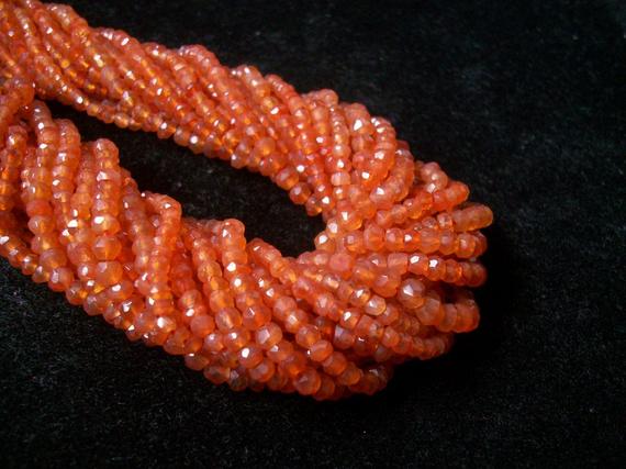 3mm - 3.5mm Carnelian Rondelle Beads Faceted Gemstone, Carnelian Faceted Beads Rondelle Gemstone, Carnelian Beads Rondelle Faceted Gemstone