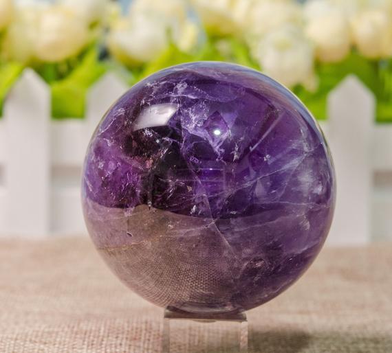 71mm Ametrine Sphere Purple Crystal Ball Polished Stone Smooth Round Quartz Sphere For Jewelry Making/handcraft/decor/collection