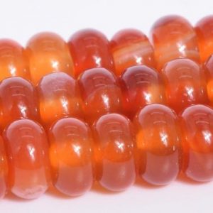 Shop Agate Rondelle Beads! Deep Orange Red Striped Agate Beads Grade AAA Natural Gemstone Rondelle Loose Beads 6x3MM 8x4MM Bulk Lot Options | Natural genuine rondelle Agate beads for beading and jewelry making.  #jewelry #beads #beadedjewelry #diyjewelry #jewelrymaking #beadstore #beading #affiliate #ad