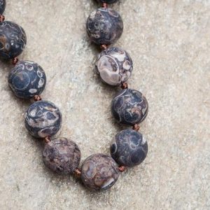 Matte Turritella Agate 15-16mm round beads (ETB00947) | Natural genuine beads Gemstone beads for beading and jewelry making.  #jewelry #beads #beadedjewelry #diyjewelry #jewelrymaking #beadstore #beading #affiliate #ad