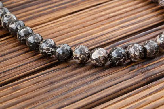 Turritella Agate Round Beads 13-13.5mm (etb00943) Unique Jewelry/vintage Jewelry/gemstone Necklace