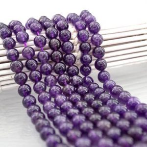 Shop Amethyst Round Beads! Amethyst 7mm round beads (ETB01319) | Natural genuine round Amethyst beads for beading and jewelry making.  #jewelry #beads #beadedjewelry #diyjewelry #jewelrymaking #beadstore #beading #affiliate #ad
