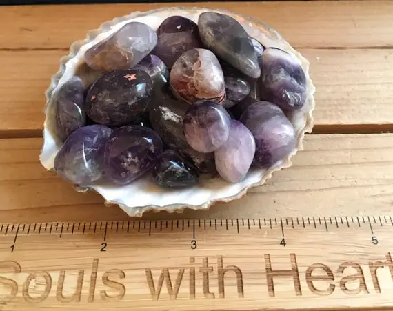 Chevron Amethyst Small Healing Stone, Healing Crystal, Spiritual Stone, Meditation, Tumbled Stone, Chakra Stone