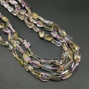 Shop Ametrine Necklaces! Ametrine 3 Strands Faceted Tumbles Natural Gemstone Necklace | Natural genuine Ametrine necklaces. Buy crystal jewelry, handmade handcrafted artisan jewelry for women.  Unique handmade gift ideas. #jewelry #beadednecklaces #beadedjewelry #gift #shopping #handmadejewelry #fashion #style #product #necklaces #affiliate #ad
