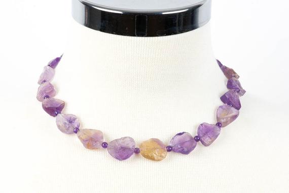 Ametrine Necklace, Natural Gemstone, Statement Necklace, Gemstone Necklace, Handmade Jewelry, Gemstone Jewelry, Unique-gift-for-wife, Chakra