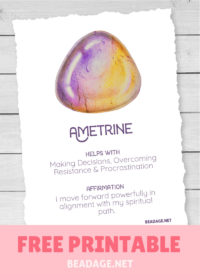 Ametrine Free Printable Gemstone Properties Card #gemstones #crystals