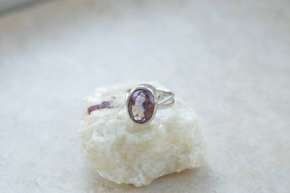 Ametrine Ring // Ametrine Jewelry // Natural Ametrine // Ametrine Silver Ring // Purple Stone Ring // Large Ametrine Ring