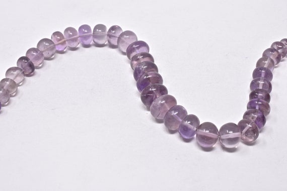 Ametrine Smooth Big Rondelle Gemstone Beads, Purple Gemstones, Indian Gems, Jewelry Making, Necklace Supplies, 5.5-10.5mm, 7.5" Strand