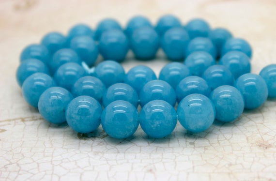 Natural Angelite, Angelite Smooth Polished Round Sphere Loose Gemstone Beads 4mm 6mm 8mm 10mm (full Strand) - Pg143