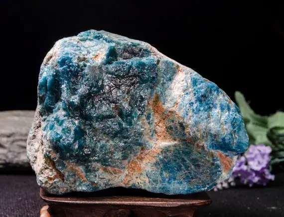 Large Blue Apatite Decoration/raw Blue Apatite Mineral Specimens/apatite Gemstone/crystal Grid/raw Blue Apatite Crystal85*110*124mm1639#2685