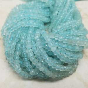 4.5 to 5mm Aquamarine Faceted Rondelles, 13 inch | Natural genuine faceted Aquamarine beads for beading and jewelry making.  #jewelry #beads #beadedjewelry #diyjewelry #jewelrymaking #beadstore #beading #affiliate #ad