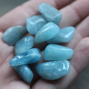 Shop Tumbled Aquamarine Crystals & Pocket Stones! Aquamarine 0.25 inch + Tumbled Stone T21 | Natural genuine stones & crystals in various shapes & sizes. Buy raw cut, tumbled, or polished gemstones for making jewelry or crystal healing energy vibration raising reiki stones. #crystals #gemstones #crystalhealing #crystalsandgemstones #energyhealing #affiliate #ad
