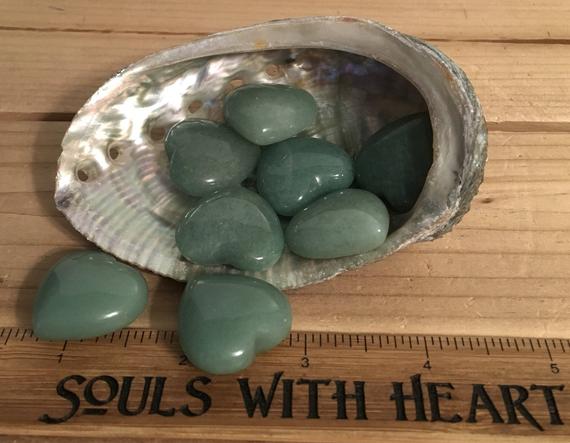 Green Aventurine Tiny Gemstone Puffy Heart, Healing Stone, Comforting And Nurturing Stone, Heart Chakra Stone, Spiritual Stone,