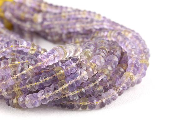 Best Quality 13" Long Ametrine Rondelle  Beads,micro Faceted  Beads,6-7 Mm Beads,ametrine Gemstone,faceted Rondelle Shape,wholesale Price