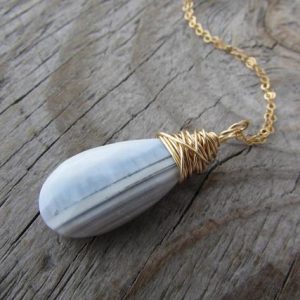 Shop Blue Lace Agate Pendants! Blue Lace Agate Necklace, wire wrapped pendant, faceted lace agate | Natural genuine Blue Lace Agate pendants. Buy crystal jewelry, handmade handcrafted artisan jewelry for women.  Unique handmade gift ideas. #jewelry #beadedpendants #beadedjewelry #gift #shopping #handmadejewelry #fashion #style #product #pendants #affiliate #ad