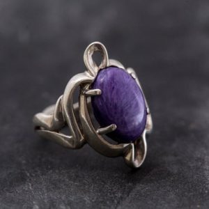 Shop Charoite Rings! Artistic Ring, Charoite Ring, Natural Charoite, Purple Ring, Vintage Ring, Scorpio Birthstone, Purple Charoite Ring, Solid Silver, Charoite | Natural genuine Charoite rings, simple unique handcrafted gemstone rings. #rings #jewelry #shopping #gift #handmade #fashion #style #affiliate #ad