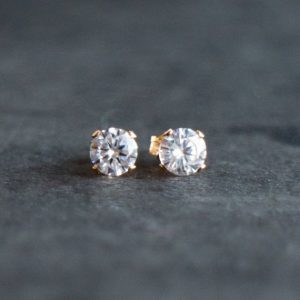 Cz Diamond Earrings, Tiny Stud Earrings, Silver Diamond Stud Earrings Gold, Gold Stud Earrings, Cubic Zirconia Stud Earrings, Gifts for Her | Natural genuine Gemstone earrings. Buy crystal jewelry, handmade handcrafted artisan jewelry for women.  Unique handmade gift ideas. #jewelry #beadedearrings #beadedjewelry #gift #shopping #handmadejewelry #fashion #style #product #earrings #affiliate #ad