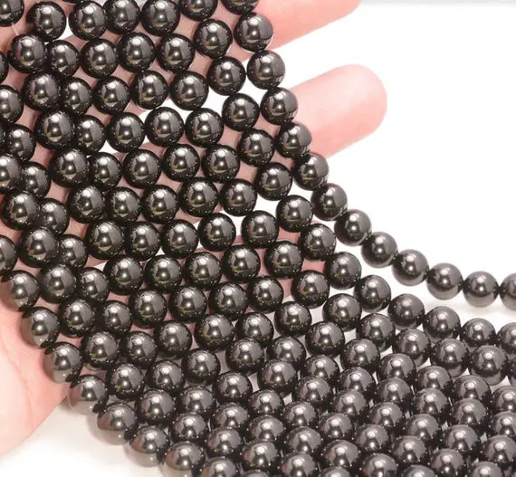Genuine 100% Natural Jet Gemstones Black Grade Aaa Black 4mm 6mm 8mm 10mm Round Loose Beads 15.5 Inch Full Strand Lot 1,2,6,12 And 50 (127)