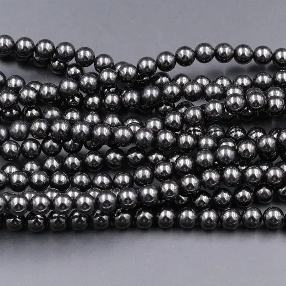 Genuine Real Natural Jet 4mm 6mm 8mm 10mm 12mm Round Beads Aaa Quality Natural Black Gemstones 15.5" Strand