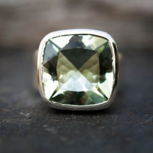Shop Green Amethyst Rings! Green Quartz Ring 8.5 – Prasiolite Ring – Green Amethyst Ring – Green Quartz Ring Size 8.5- Oval Cut Ring Oval Green Amethyst Ring Size 8.5 | Natural genuine Green Amethyst rings, simple unique handcrafted gemstone rings. #rings #jewelry #shopping #gift #handmade #fashion #style #affiliate #ad