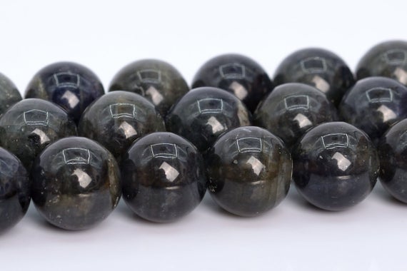 9mm Blue Black Iolite Beads A Genuine Natural South Africa Gemstone Full Strand Round Loose Beads 15.5" Bulk Lot 1,3,5,10,50 (105503-1695)
