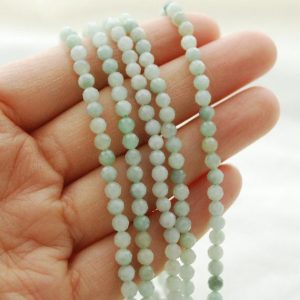 Shop Jade Faceted Beads! High Quality Grade A Natural Jadeite Jade (aqua green) Semi-precious Gemstone FACETED Round Beads – 4mm – 15" strand | Natural genuine faceted Jade beads for beading and jewelry making.  #jewelry #beads #beadedjewelry #diyjewelry #jewelrymaking #beadstore #beading #affiliate #ad