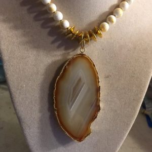 Shop Jade Pendants! White Necklace – Sterling Silver Jewelry – Gold Frosted Jade Gemstone Jewellery – Pendant – Long | Natural genuine Jade pendants. Buy crystal jewelry, handmade handcrafted artisan jewelry for women.  Unique handmade gift ideas. #jewelry #beadedpendants #beadedjewelry #gift #shopping #handmadejewelry #fashion #style #product #pendants #affiliate #ad
