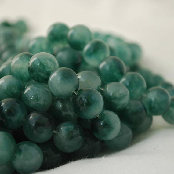 Moss Jade (dyed) Round Beads - 4mm, 6mm, 8mm, 10mm Sizes - 15" Strand