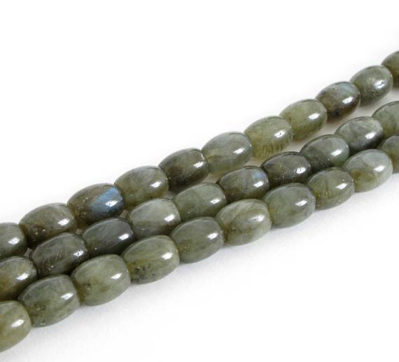 10x8mm Labradorite Beads, Barrel Shaped, Labradorite Barrel Beads, Genuine Gemstone Beads, Quarter Strand, 4 Inch Strand Labradorite, Lab204