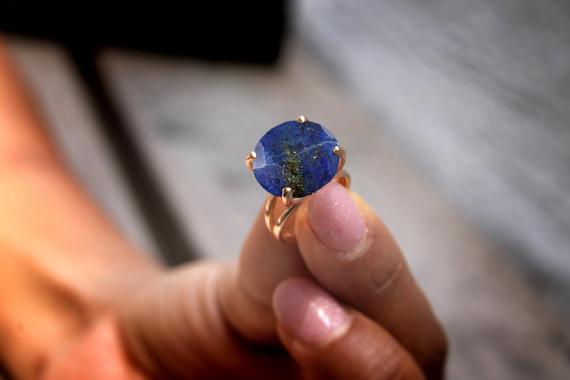 14k Rose Gold Filled Ring · Lapis Lazuli Ring · Deep Blue Lapis Ring · Handmade Ring · Lapis Ring For Women
