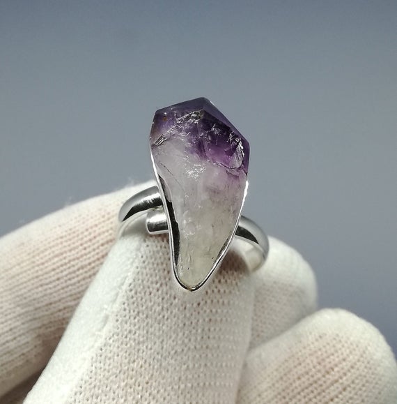 Onlyone Raw Purple Ametrine Sterling Silver Ring Adjustable Jewelry Design Includes Branded Packaging Silver Sun Style Handmade From Bali