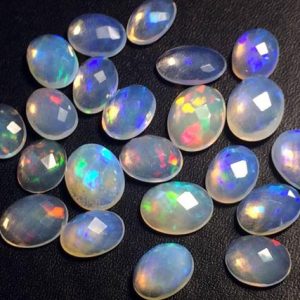 Shop Opal Cabochons! 7×9-8x10mm Ethiopian Opal Oval Rose Cut Flat Back Cabochons, 5 Pcs Natural Rare Ethiopian Opal Oval Cabochon, Opal For Ring Size – PUSDG27 | Natural genuine stones & crystals in various shapes & sizes. Buy raw cut, tumbled, or polished gemstones for making jewelry or crystal healing energy vibration raising reiki stones. #crystals #gemstones #crystalhealing #crystalsandgemstones #energyhealing #affiliate #ad