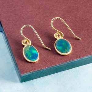 Black Opal October Birthstone Drop Earring, Gold Fire Opal Dangle Earrings, Birthstone Gift, Bridesmaid Gift, anniversary Gift | Natural genuine Gemstone earrings. Buy crystal jewelry, handmade handcrafted artisan jewelry for women.  Unique handmade gift ideas. #jewelry #beadedearrings #beadedjewelry #gift #shopping #handmadejewelry #fashion #style #product #earrings #affiliate #ad