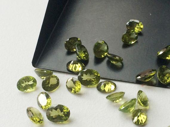 5x7mm Peridot Oval Cut Stone, 5 Pieces Natural Faceted Oval Full Cut Peridot, Loose Peridot Oval Gemstone, Peridot For Jewelry - Ang78