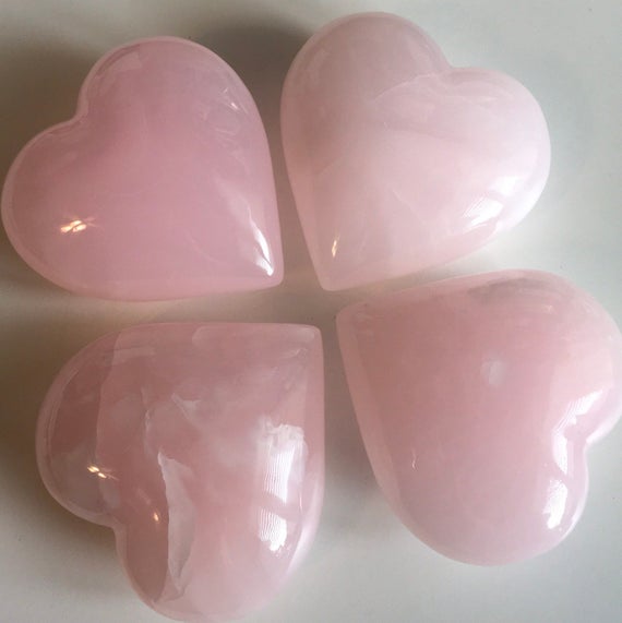Pink Calcite 4" Puffy Gemstone Large Heart, Healing Stone, Healing Crystal, Chakra Stones, Spiritual Stone
