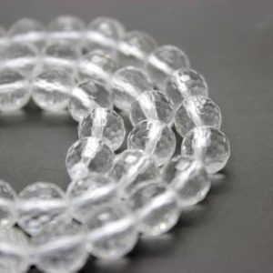 Shop Quartz Crystal Faceted Beads! Natural Quartz, Clear Transparent Quartz Faceted Round Ball Sphere Beads Gemstone Natural Loose Stone (4mm 6mm 8mm 10mm) – PG39 | Natural genuine faceted Quartz beads for beading and jewelry making.  #jewelry #beads #beadedjewelry #diyjewelry #jewelrymaking #beadstore #beading #affiliate #ad
